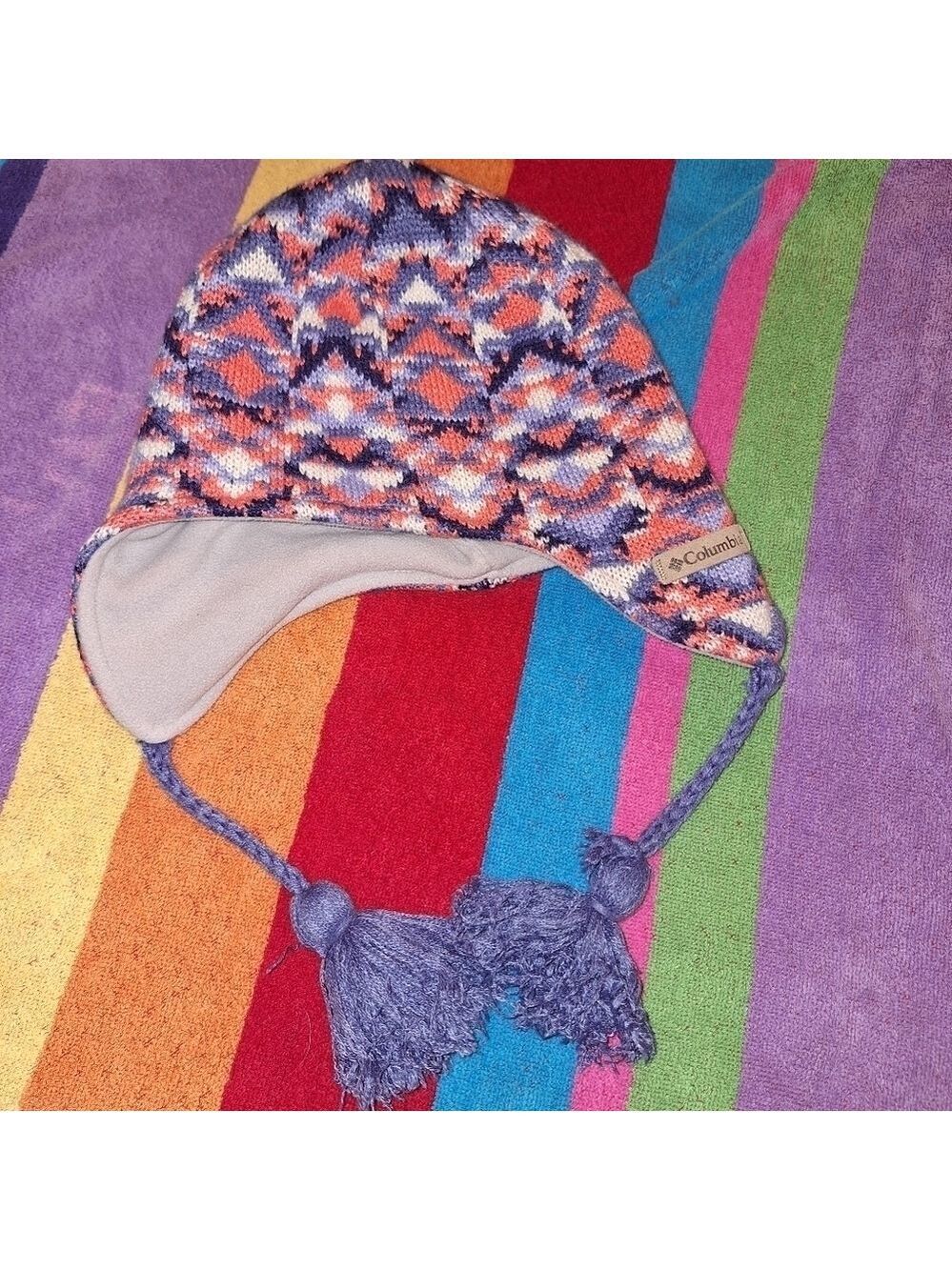 Columbia Pink Blue Stocking Cap One Size